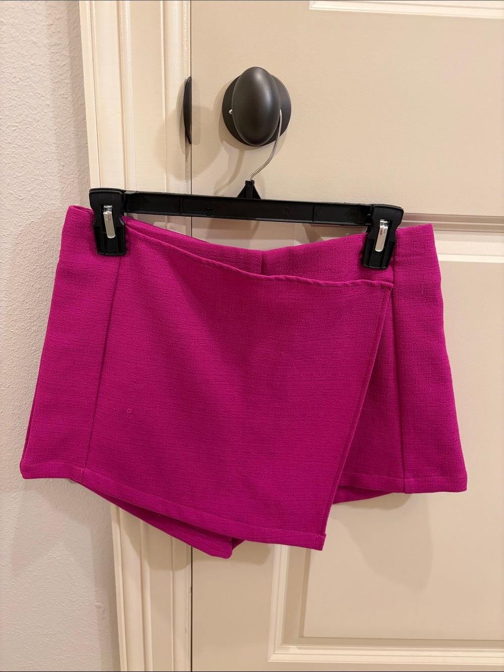 High-Rise Magenta Wrap Skort Shorts